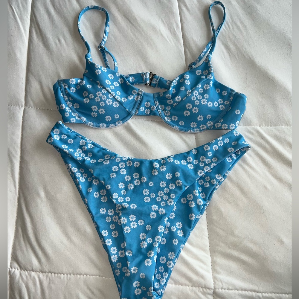 Blue Floral Bikini